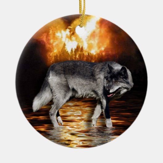 Gray Wolf Ornament (Vorne)