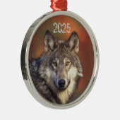 Gray Wolf Ornament Aus Metall (Rechts)