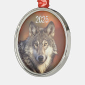 Gray Wolf Ornament Aus Metall (Links)