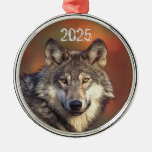 Gray Wolf Ornament Aus Metall