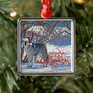 Gray Wolf Ornament Aus Metall