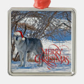Gray Wolf Ornament Aus Metall (Vorne)