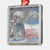 Gray Wolf Ornament Aus Metall (Links)
