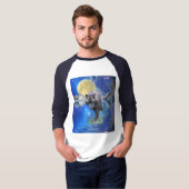 GRAY WOLF & OUTER SPACE Fantasy Wildlife T-Shirt (Vorne ganz)