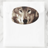 Gray Wolf Ovaler Aufkleber (Tasche)