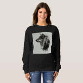 Gray Wolf Paint Splatter Warrior Wild Animal Uniqu Sweatshirt (Vorne ganz)