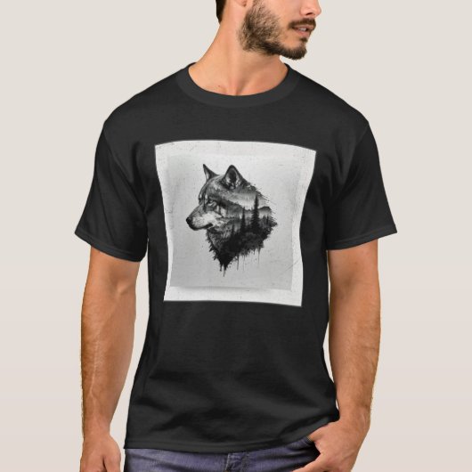 Gray Wolf Paint Splatter Warrior Wild Animal Uniqu T-Shirt (Vorderseite)