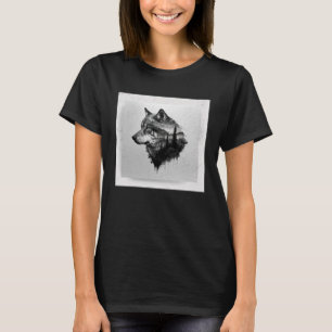 Gray Wolf Paint Spritzer Warrior Wild Animal Uniqu T-Shirt