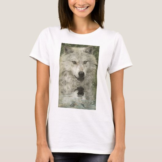 Gray Wolf Pencil Sketch Wildlife Art Geschenk T-Shirt (Vorderseite)
