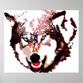 Gray Wolf Pop Art Poster - Wilde Tiere (Vorne)
