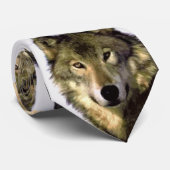 Gray Wolf Portrait Krawatte (Gerollt)