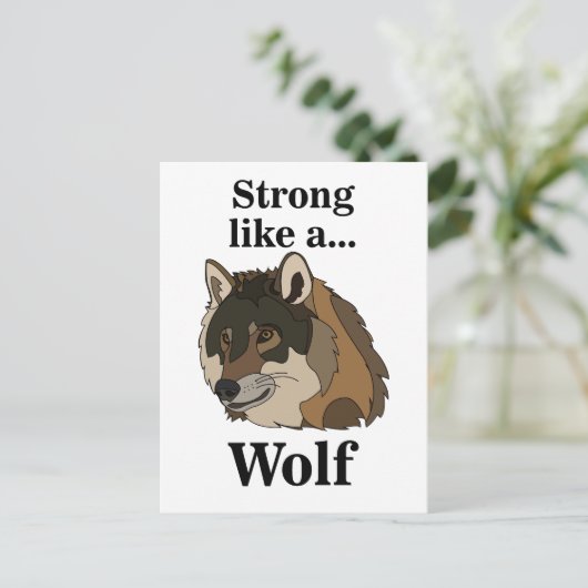 Gray Wolf Postkarte (Stehend Vorderseite)