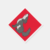 Gray Wolf Pup Howling Serviette (Ecke)