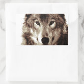 Gray Wolf Rechteckiger Aufkleber (Tasche)