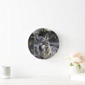 Gray Wolf Runde Wanduhr (Zuhause)