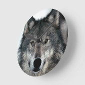 Gray Wolf Runde Wanduhr (Winkel)