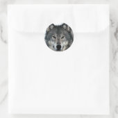 Gray Wolf Runder Aufkleber (Tasche)