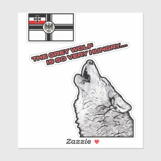 Gray Wolf Sehr hungrig - Greyhound Movie Sticker (Blatt)