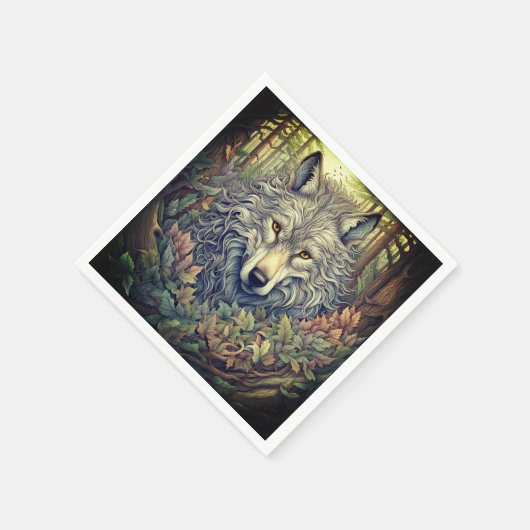 Gray Wolf Serviette (Ecke)