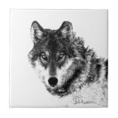 Gray Wolf Sketch Artwork Fliese (Vorderseite)