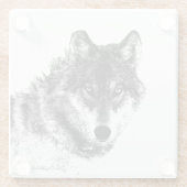 Gray Wolf Sketch Artwork Glasuntersetzer (Rückseite)