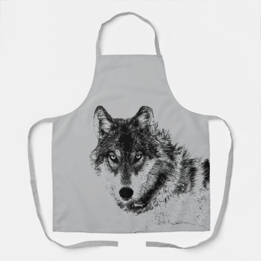 Gray Wolf Sketch Artwork Schürze (Vorderseite)