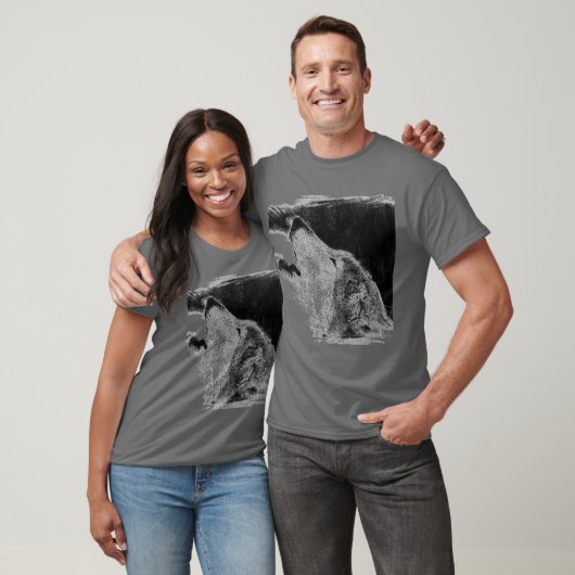 Gray Wolf Sketch Artwork T-Shirt (Unisex)