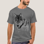 Gray Wolf Sketch Artwork T-Shirt (Vorderseite)