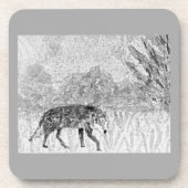 Gray Wolf Sketch Wilde Tiere Getränkeuntersetzer (Vorderseite)