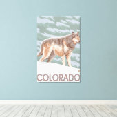Gray Wolf StandingColorado Leinwanddruck (Insitu (Holzboden))