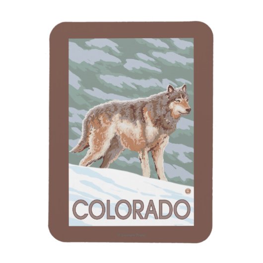 Gray Wolf StandingColorado Magnet (Vertikal)