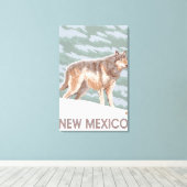 Gray Wolf StandingNew Mexico Leinwanddruck (Insitu (Holzboden))