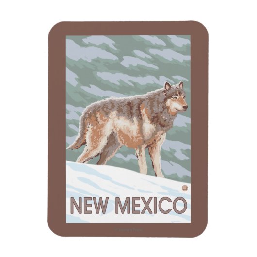 Gray Wolf StandingNew Mexico Magnet (Vertikal)