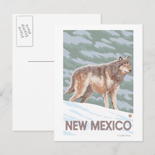 Gray Wolf StandingNew Mexico Postkarte (Vorne/Hinten)