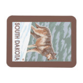 Gray Wolf StandingSouth Dakota Magnet (Horizontal)