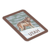 Gray Wolf StandingUtah Magnet (Rechte Seite)