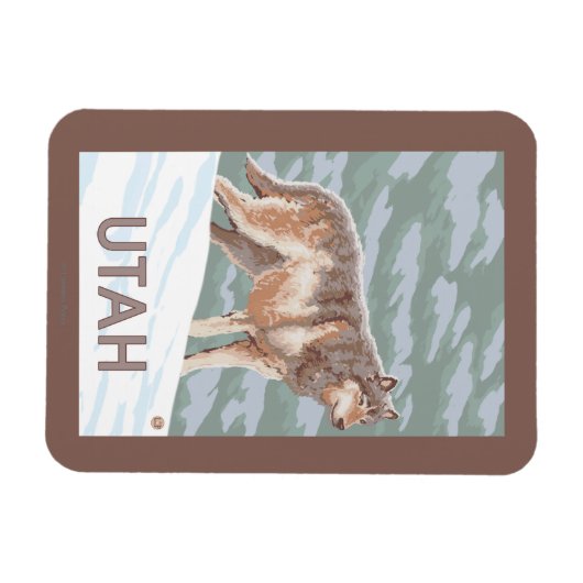 Gray Wolf StandingUtah Magnet (Horizontal)