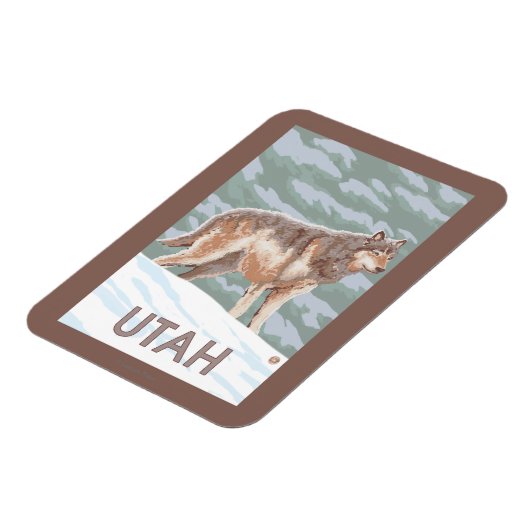 Gray Wolf StandingUtah Magnet (Linke Seite)