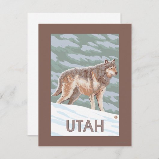 Gray Wolf StandingUtah Postkarte (Vorne/Hinten)