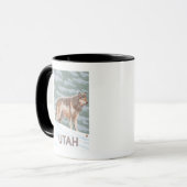 Gray Wolf StandingUtah Tasse (Vorderseite Links)
