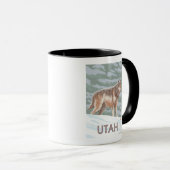Gray Wolf StandingUtah Tasse (VorderseiteRechts)