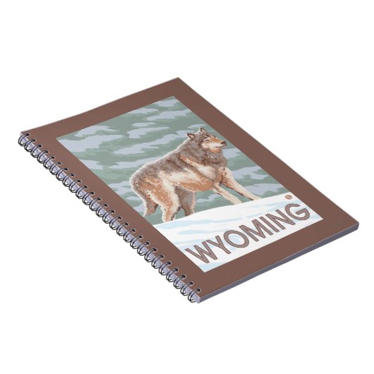 Gray Wolf StandingWyoming Notizblock (Rechte Seite)