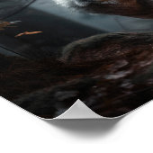 Gray Wolf Staring Intent Poster (Ecke)
