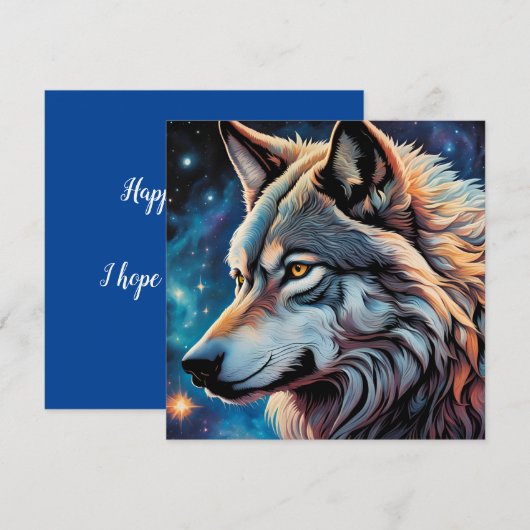 Gray Wolf Starry Night Portrait (Vorne/Hinten)