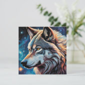 Gray Wolf Starry Night Portrait (Stehend Vorderseite)