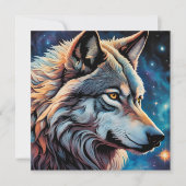 Gray Wolf Starry Night Portrait (Vorderseite)