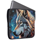 Gray Wolf Starry Night Portrait Laptopschutzhülle (Vorne Rechts)