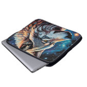 Gray Wolf Starry Night Portrait Laptopschutzhülle (Vorne Knopf)