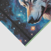 Gray Wolf Starry Night Portrait Seidenpapier (Ausschnitt)