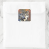Gray Wolf Sticker (Square) (Tasche)